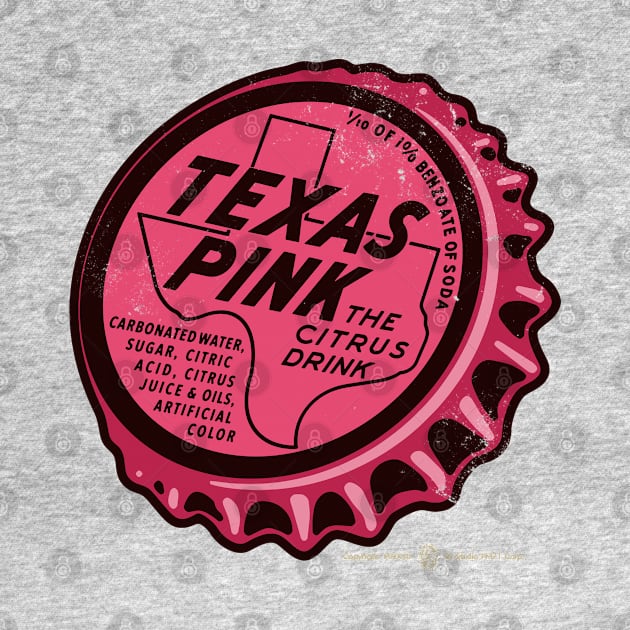 Vintage Texas Pink Soda Bottle Cap by StudioPM71